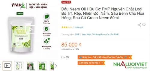 Dầu neem bán tại Lazada