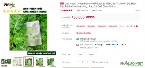 Dầu neem bán tại Shopee